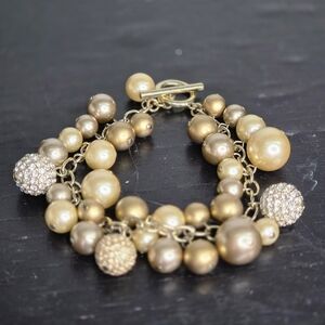 Vintage Gold Carolee Pearl Bracelet